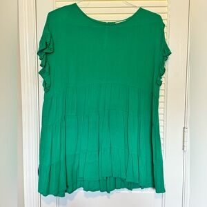 JODIFL Emerald Ruffle Sleeve Tunic